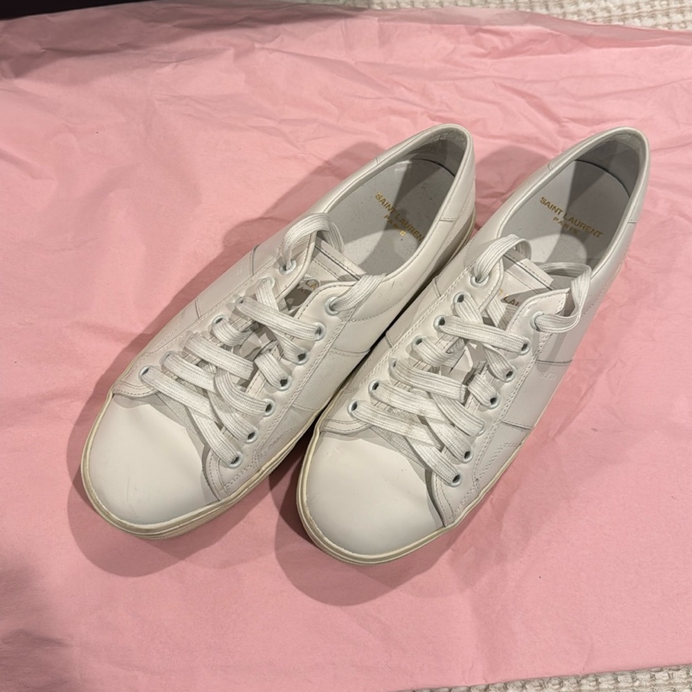 Saint Laurent Wolly platform sneakers size 40 off white. Worn twice